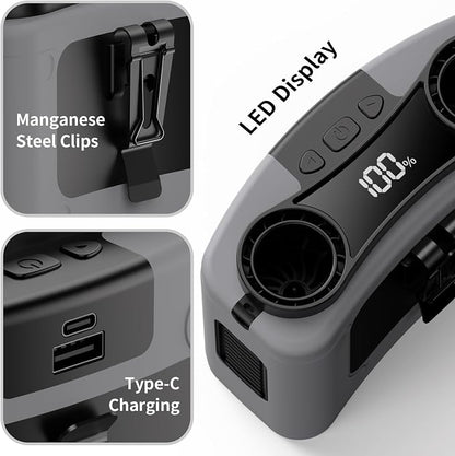 Socool 20000mAh Portable Waist Fan Clip on Wearable Belt Personal Fan
