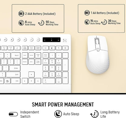 White Wireless Keyboard and Mouse Combo