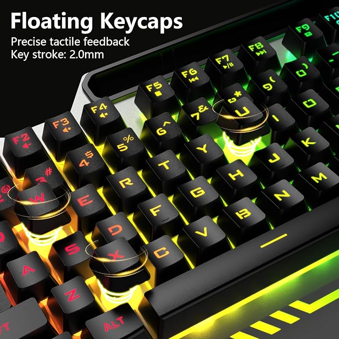 AULA Keyboard, T102 104 Keys Gaming Keyboard and Mouse Combo