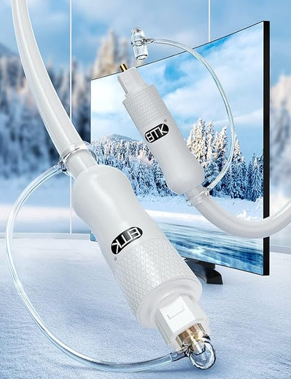 EMK White Optical Audio Cable