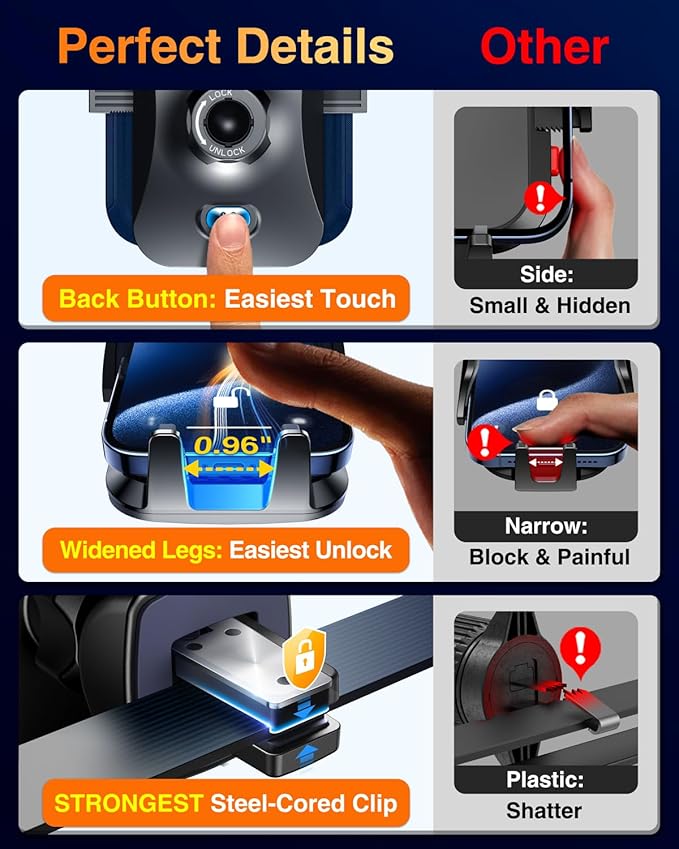 VANMASS 【85+LBS Strongest Suction & Military-Grade 2025 Ultimate Car Phone