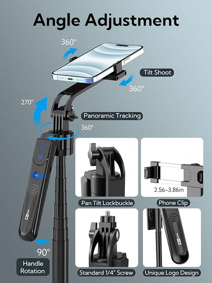Auto Face Tracking Tripod 360 Rotation, Phone Tripod