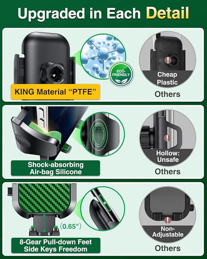 VANMASS True Military-Grade Car Phone Holder Strongest Suction & Clip Cell