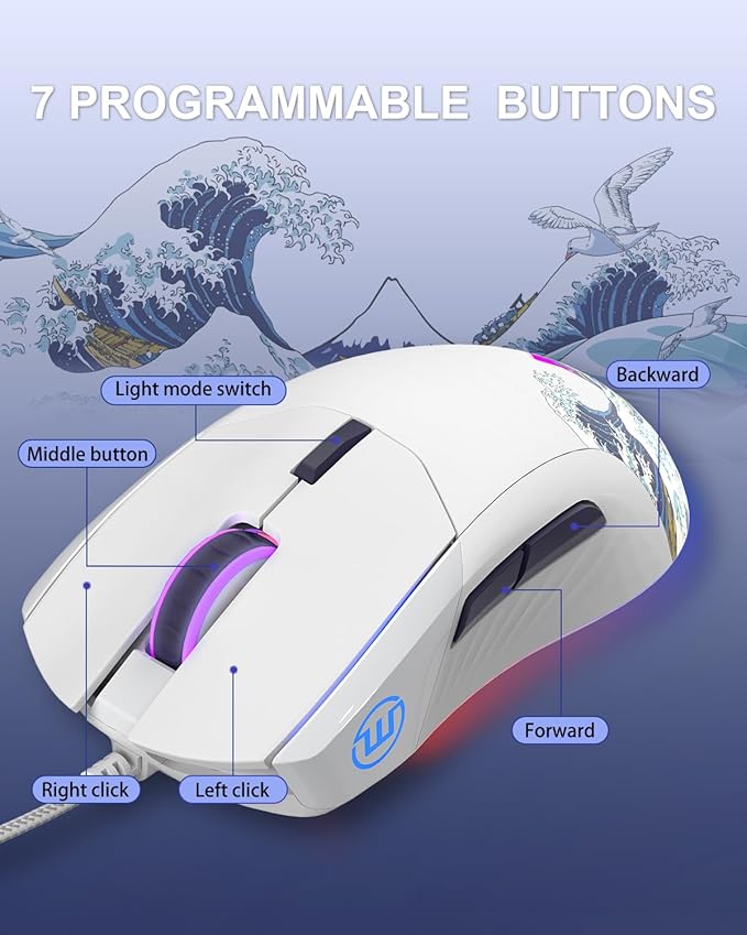 COSTOM Womier G705 USB Wired Gaming Mouse
