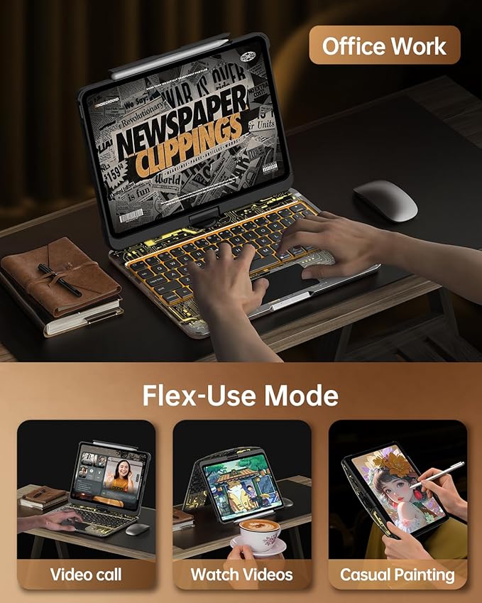 Intermerge Clear Keyboard Case for iPad Air 13" & Pro 12.9"