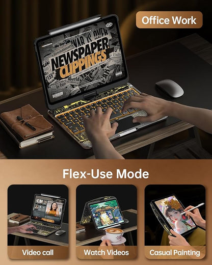 Intermerge Clear Keyboard Case for iPad Air 13" & Pro 12.9"