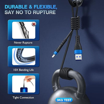 OIITH MFi Certified for iPhone Charger Cable 3 Pack 6 Ft, Long for Lightning