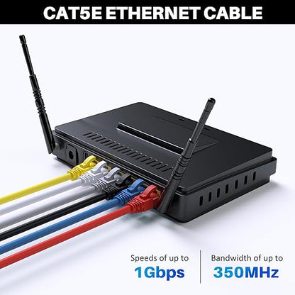 Cat5e Ethernet Cable 100 FT, Cat 5e Internet Cable, Standard RJ45 Connector