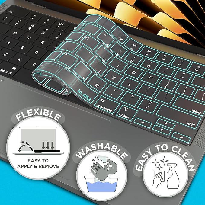 Kuzy Mint Premium MacBook Pro 14 inch Keyboard Cover M4 16" 2025 2024 2023 M3
