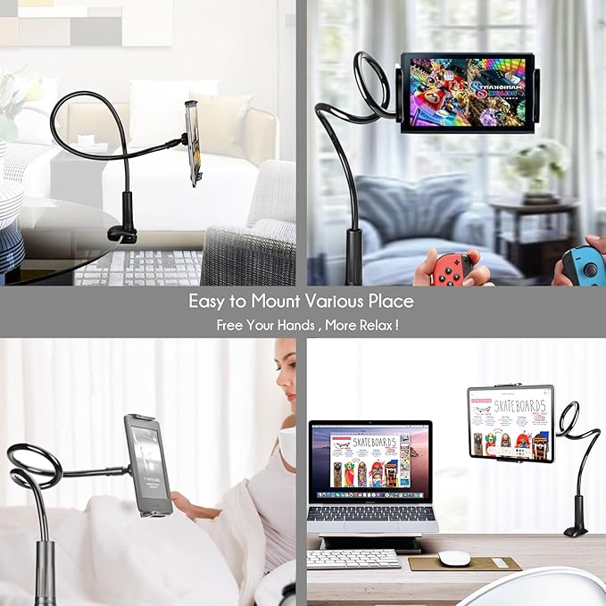 Gooseneck Tablet Phone Holder | Kindle Stand Holder
