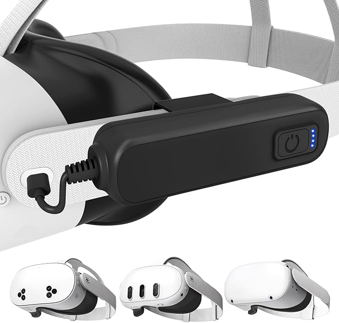 Battery Pack for Meta/Oculus Quest 3S/3/2, 5000mAh Battery VR Charger, Extend
