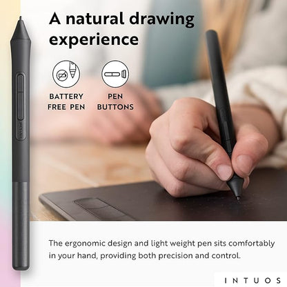 Wacom Intuos Medium Bluetooth Graphics Drawing Tablet, Portable