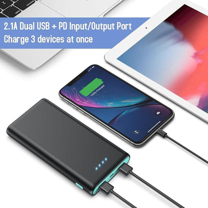 Portable Charger Power Bank 25, 5V/3A USB C in&Out Fast Phone Charging