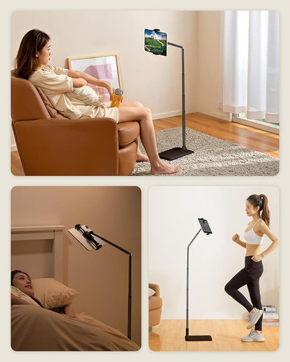 Extended Tablet Floor Stand, 360 Rotating Adjustable iPad Floor Holder