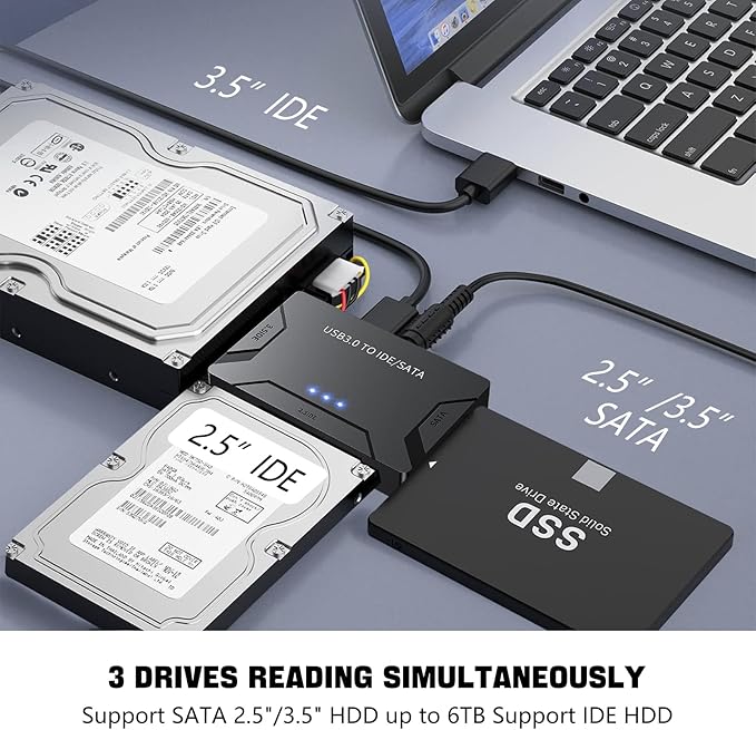MaxRenard Hard Drive Reader USB 3.0 to SATA/IDE Adapter | Universal External