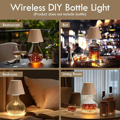 WILIT 2 Pack Wireless Bottle Lamp Shades