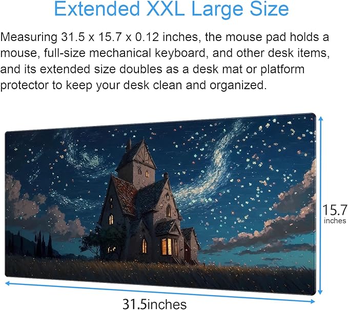 Anime Art Starry Sky Castle Desk Mat