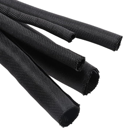 Braided Wire Loom Mesh Woven Black Split Sleeving