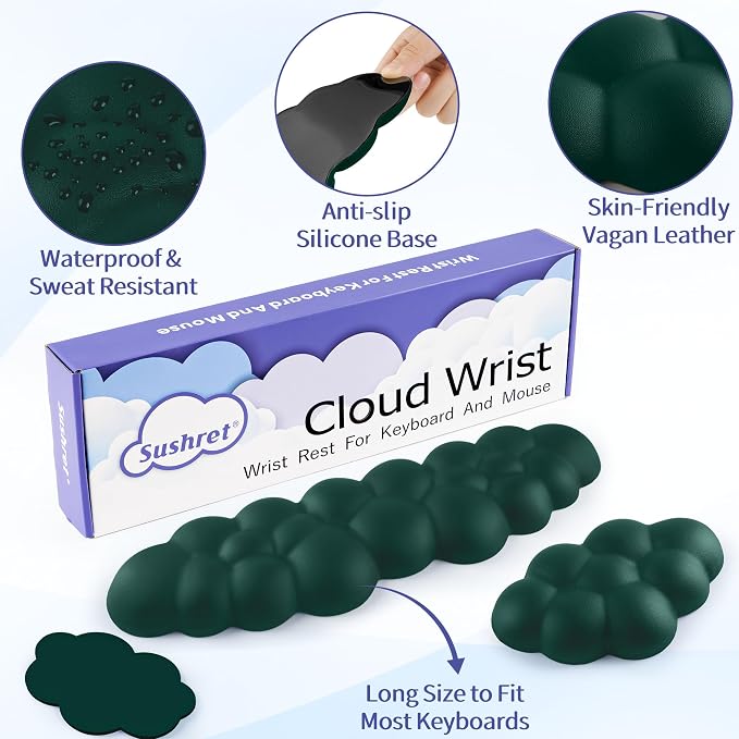 Cloud Wrist Rest Keyboard, Cloud Keyboard Wrist Pad Set