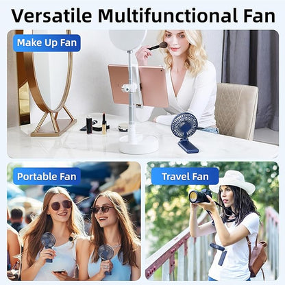 【SUPER THIN】 Portable Handheld Fan, 2025 Upgraded Strong Airflow, 20Hrs Runtime