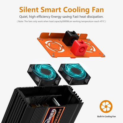 3000 Watt Pure Sine Wave Power Inverter 24V DC to 110V 120V Converter