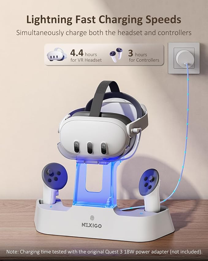 NexiGo Enhanced Charging Dock for Meta Quest 3 and 3S,