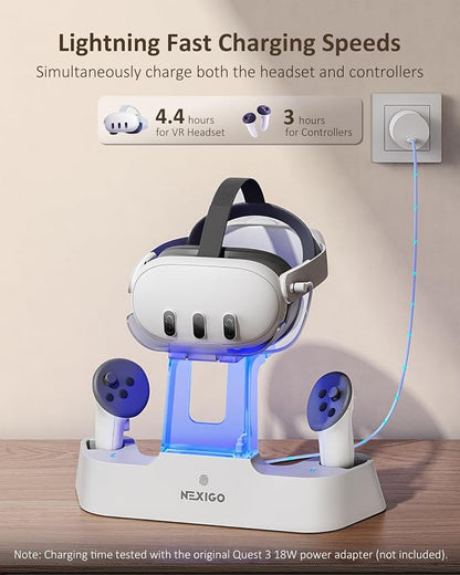 NexiGo Enhanced Charging Dock for Meta Quest 3 and 3S,