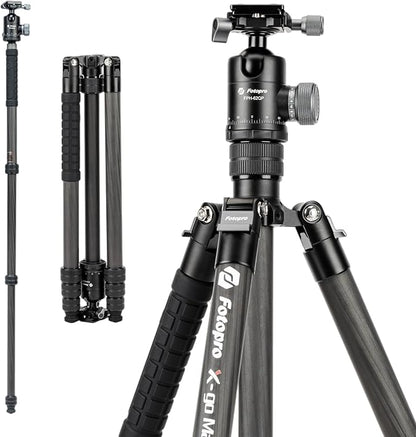 Fotopro 68" Carbon Fiber Travel Tripod, Heavy Duty Camera Tripod