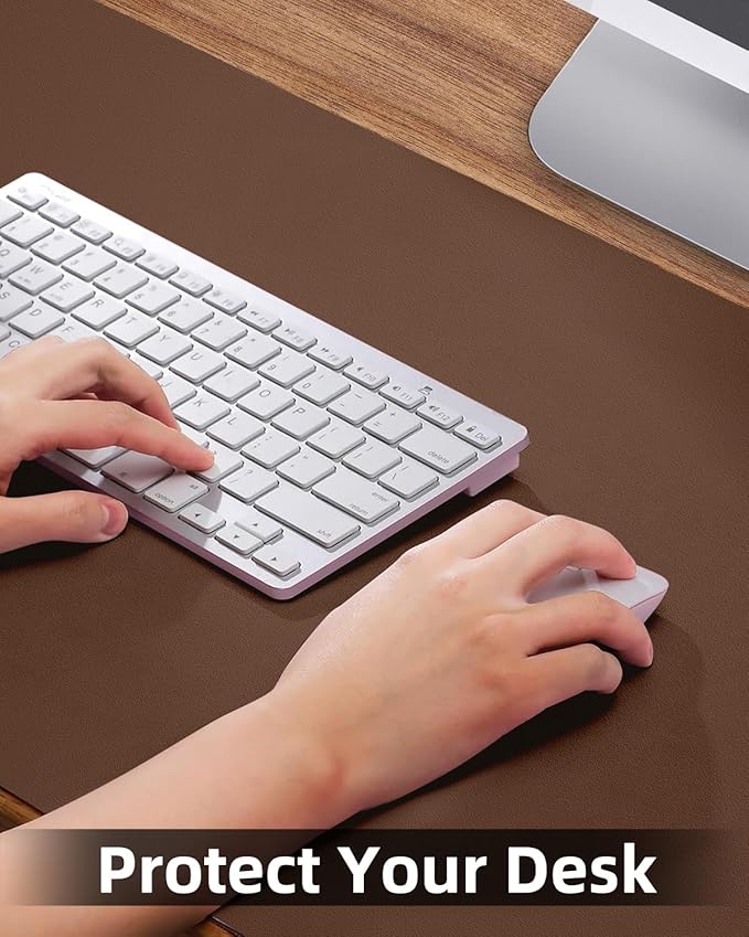 Leather Desk Pad Protector, Mouse Pad, Non-Slip PU Leather Desk Blotter