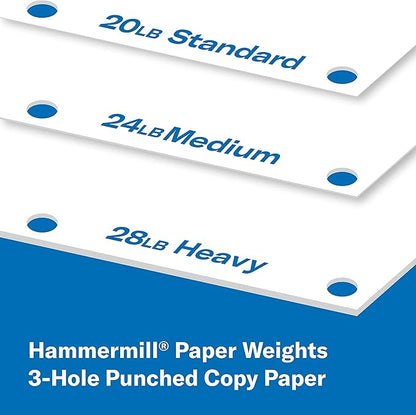 Hammermill Printer Paper, 20 lb Copy Paper, 3 Hole