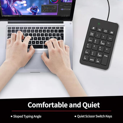 Wired Number Pad, USB Numpad 23 Key Numeric Keypad Financial Accounting