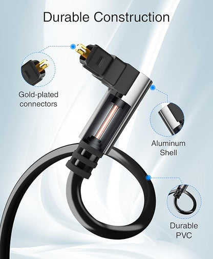 BlueRigger Optical Audio Toslink Cable - 35FT - Fiber Optic Compatible