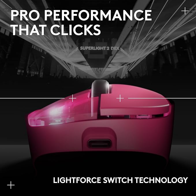 Logitech G PRO X Superlight 2 DEX Wireless Gaming Mouse, 60g Pro-Grade