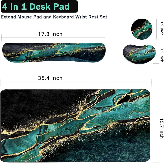 Keyboard Mouse Pad Set, Extended Mouse Pad+Keyboard Wrist Rest Support