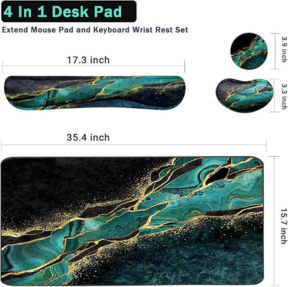 Keyboard Mouse Pad Set, Extended Mouse Pad+Keyboard Wrist Rest Support