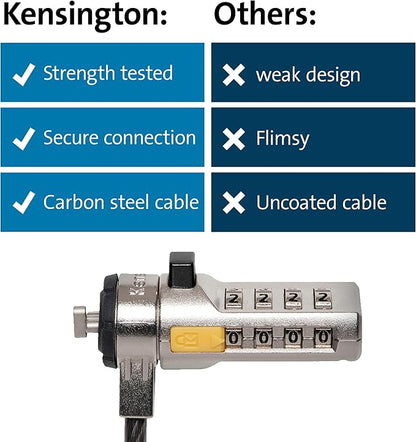 Kensington Combination Cable T-Bar Standard Lock Slot