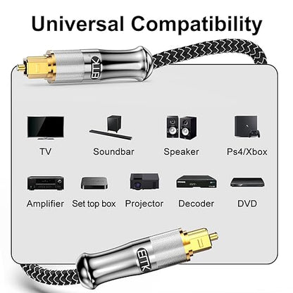 EMK 24K Gold-Plated Optical Audio Cable
