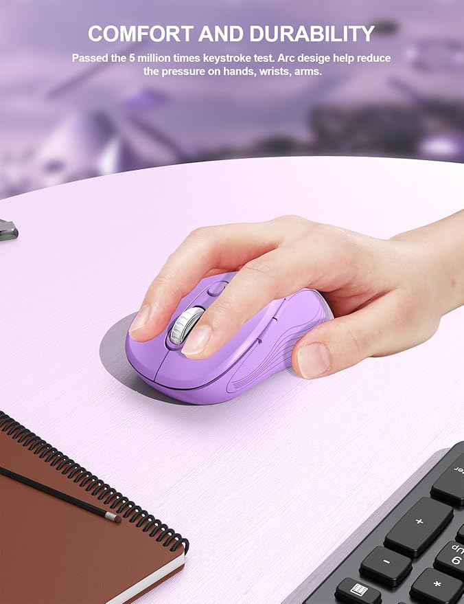 Trueque Wireless Mouse for Laptop, 2.4GHz Ergonomic Computer Mouse