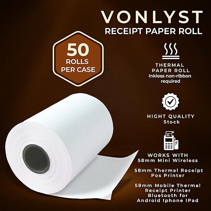 Receipt Paper Roll for 58mm Mobile Portable Thermal Printer