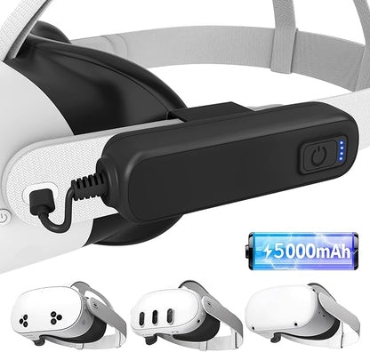 Battery Pack for Meta/Oculus Quest 3S/3/2, 5000mAh Battery VR Charger, Extend