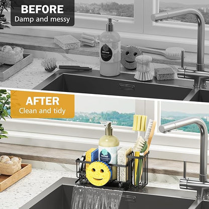 Epicano Sink Caddy Sponge Holder, Smiley Face Sponge Rack