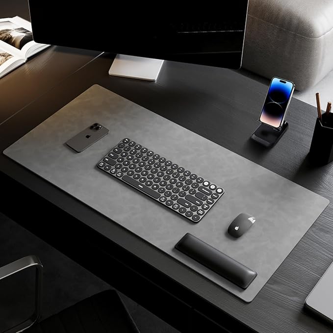 Leather Desk pad for Computer and laptops, Large Mouse pad and Keyboard mat