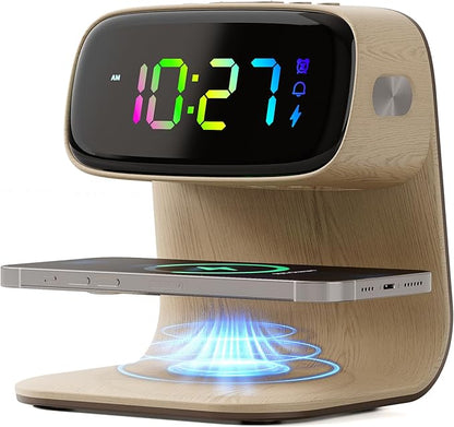 Digital Alarm Clock with Wireless Fast Charging Station 15W Touch Smart Lamp