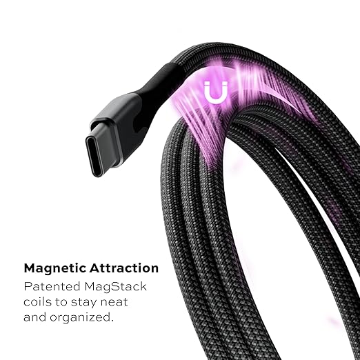 Statik MagStack Pro USB C to USB C Cable, Clutter-Free Magnetic Type C Charger