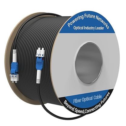 1000M/3281FT LC to LC Armored Outdoor Fiber Optic Cable, Single Mode Duplex