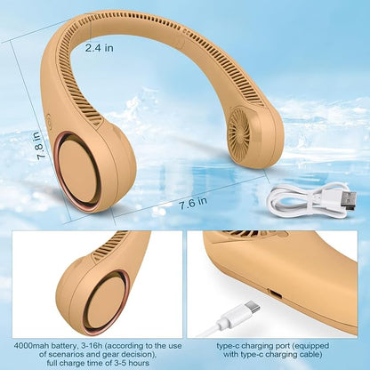 CIVPOWER Neck Fan: Portable Personal Neck Cooling Rechargeable Bladeless Fan