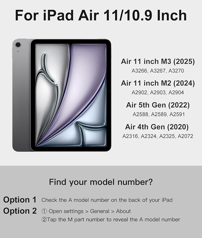 Compatible with iPad Air 11 Inch & Air 5th/ Air 4th Generation Case with