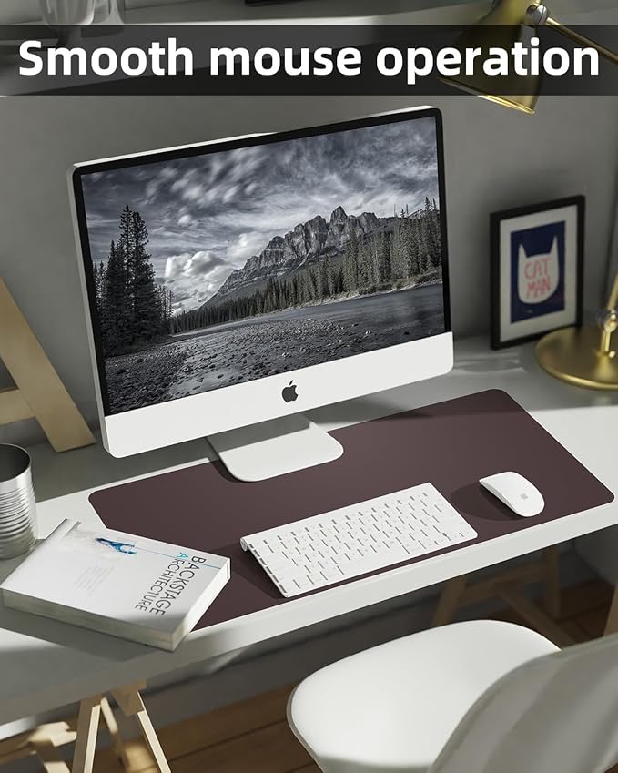 Non-Slip Desk mat, PULeather Desk Pad Protector, Office Desk Mat, Large Mouse