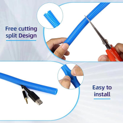 Split Wire Loom Tubing, 25ft Cord Protectors from Pets No Chew, Flexible Wire