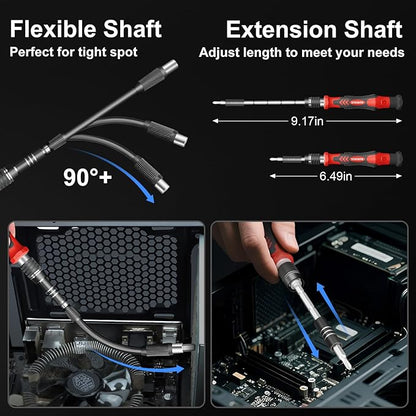 STREBITO Electric Screwdriver, 144-in-1 Precision Screwdriver Set, 120 Magnetic